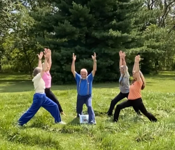 hatha yoga practice in the class